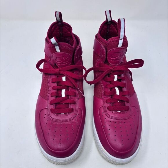 Nike Air Force 1 Mid - Red Leather Sneakers Size 8